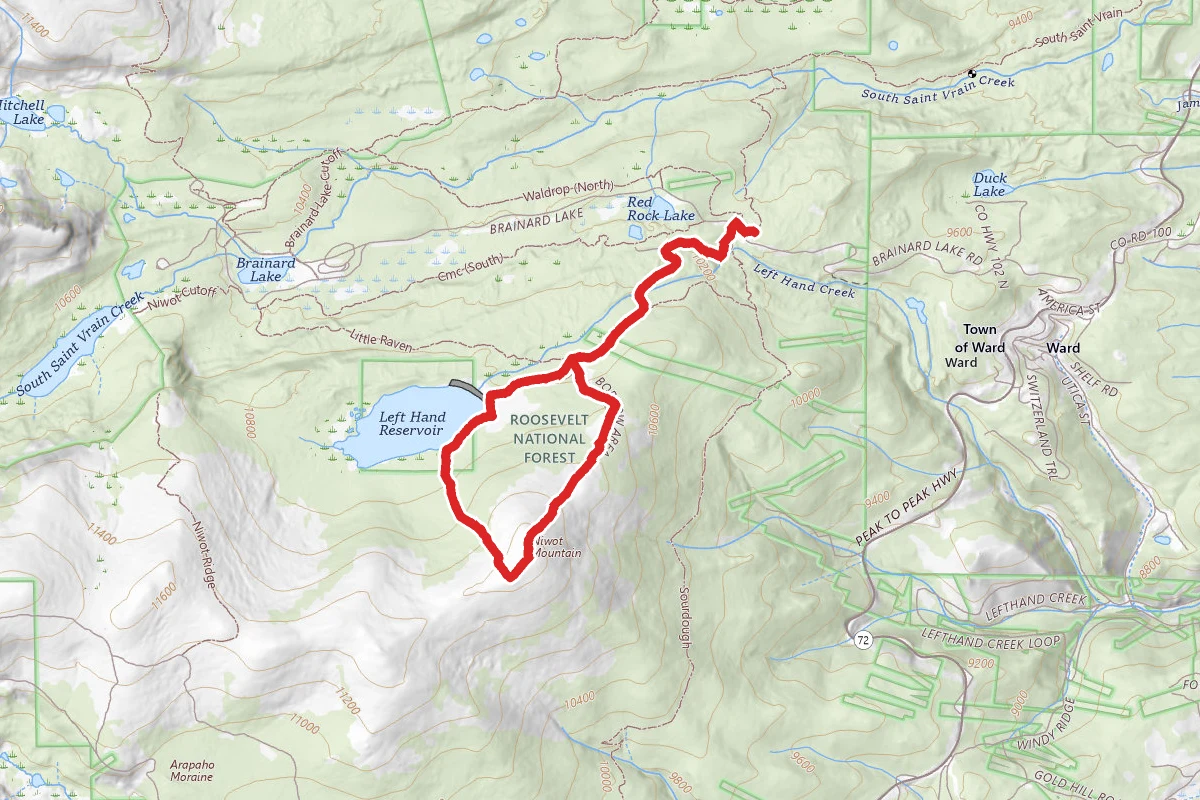 Niwot Mountain Summit Route via Left Hand Reservoir Road