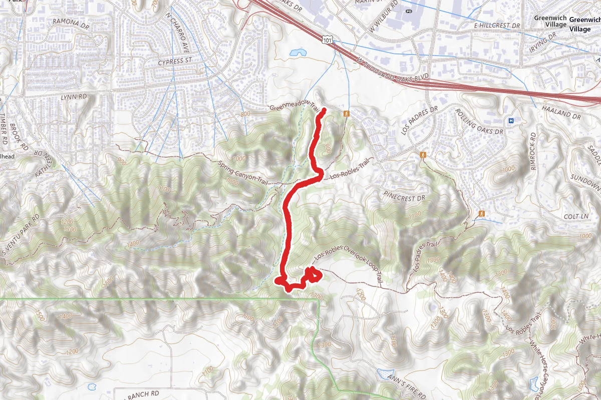 Los Robles Trail Via Oak Creek Canyon Trail