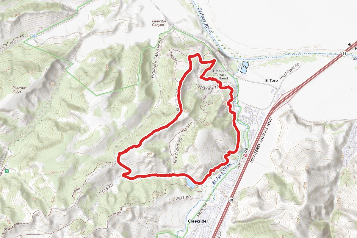 Trail 30, Engineer Road, Oil Well Road, and Trail 101 Loop