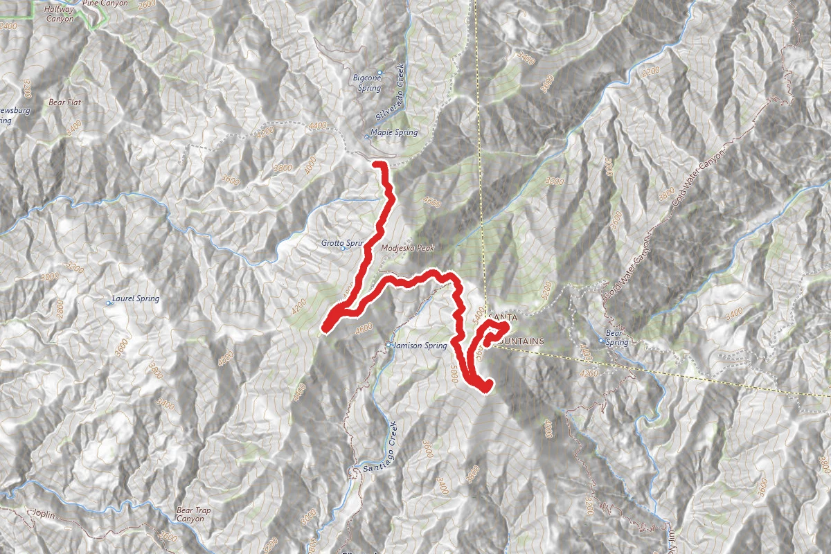 Santiago Peak via Maple Springs
