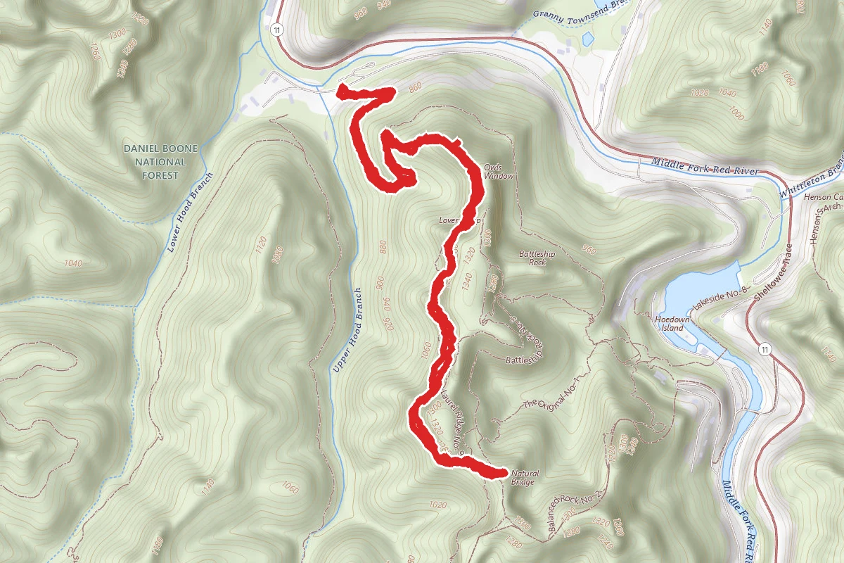 Natural Bridge via Low Gap and Rock Garden Trail
