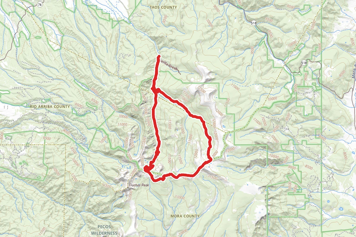 Rio Santa Barbara Middle Fork, East Fork, and West Fork Trail Loop