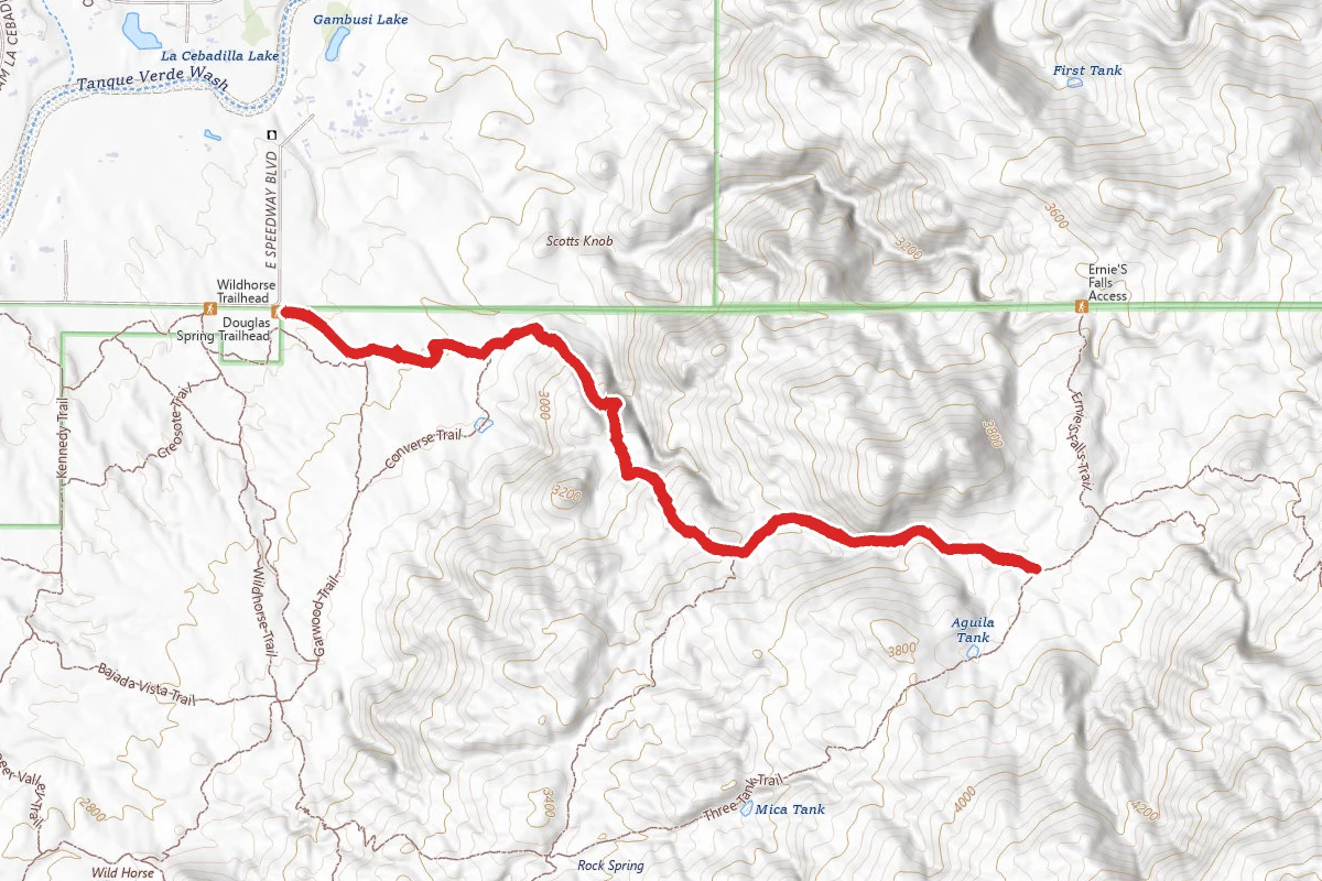 Douglas Spring to Three Tank Trail Junction