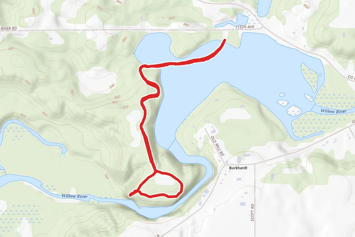 Burkhardt Trail to Willow Falls Overlook via Pink Trail