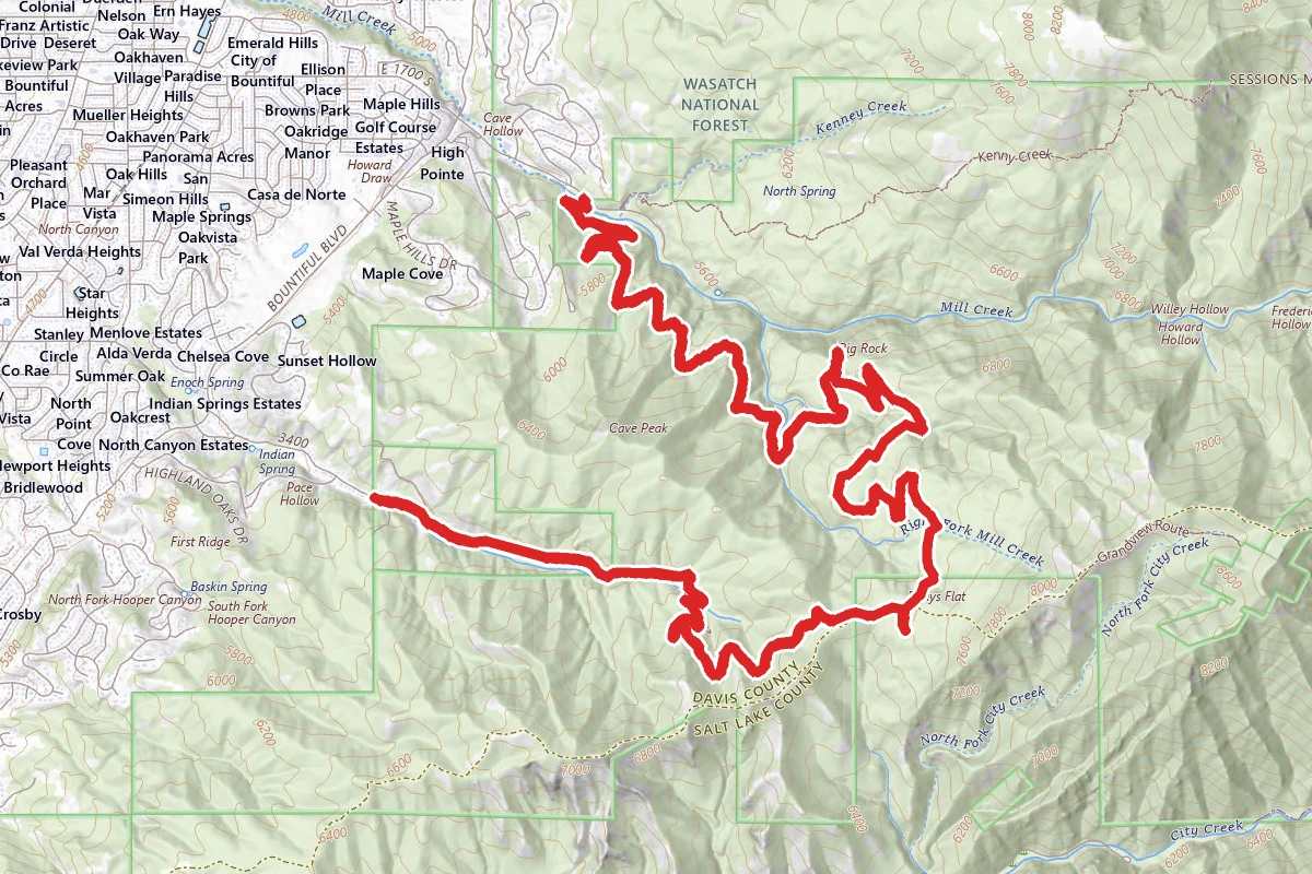 Elephant Rock (Big Rock) Trail to North Canyon
