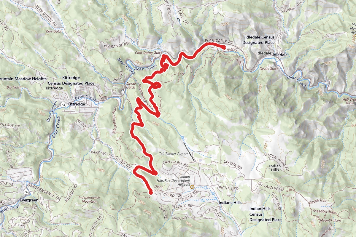 Bear Creek Trail to Paramlee Gulch Road
