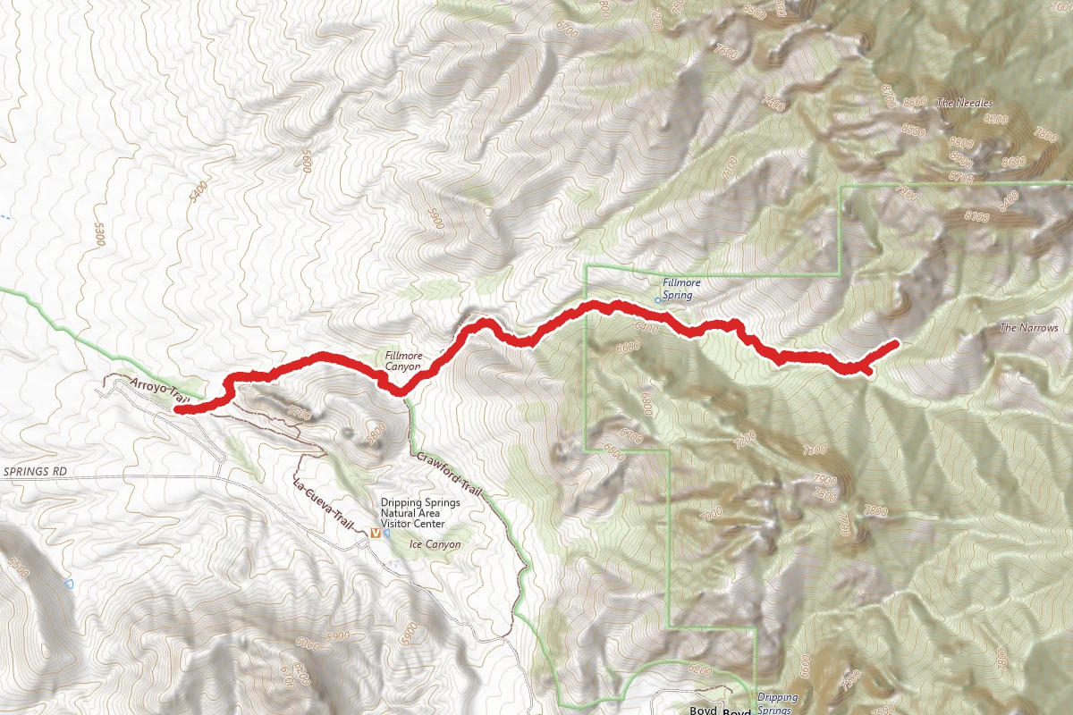 The Narrows via Fillmore Canyon Trail