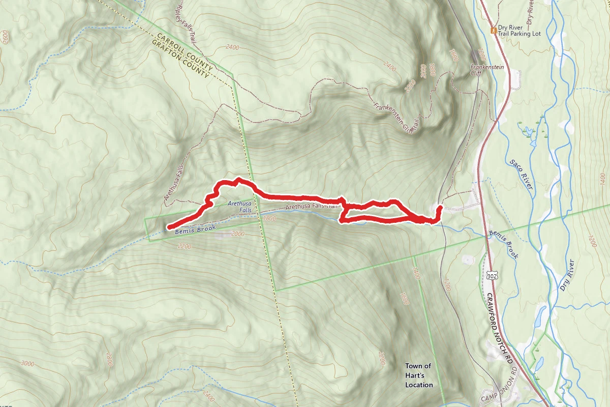 Arethusa Falls Via Bemis Brook and Arethusa Falls Trails