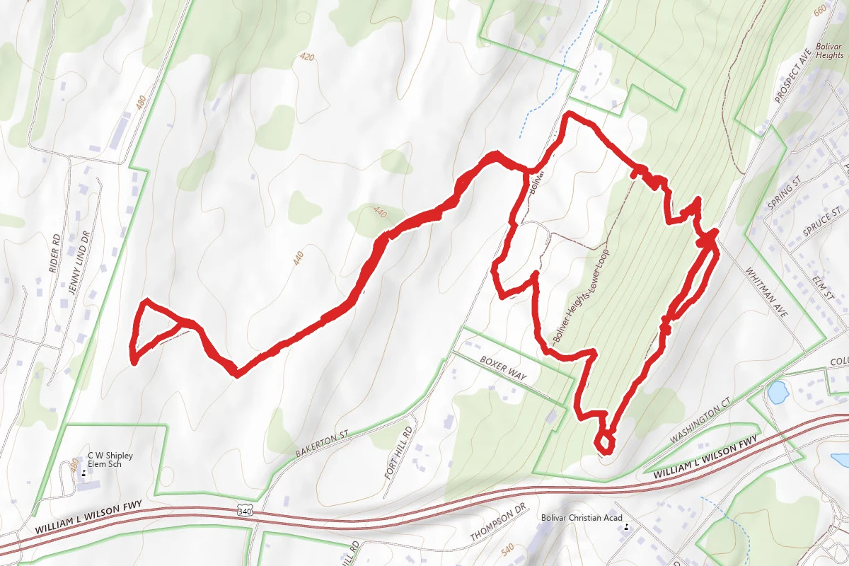 School House Ridge North Trail at Bolivar Heights Battlefield