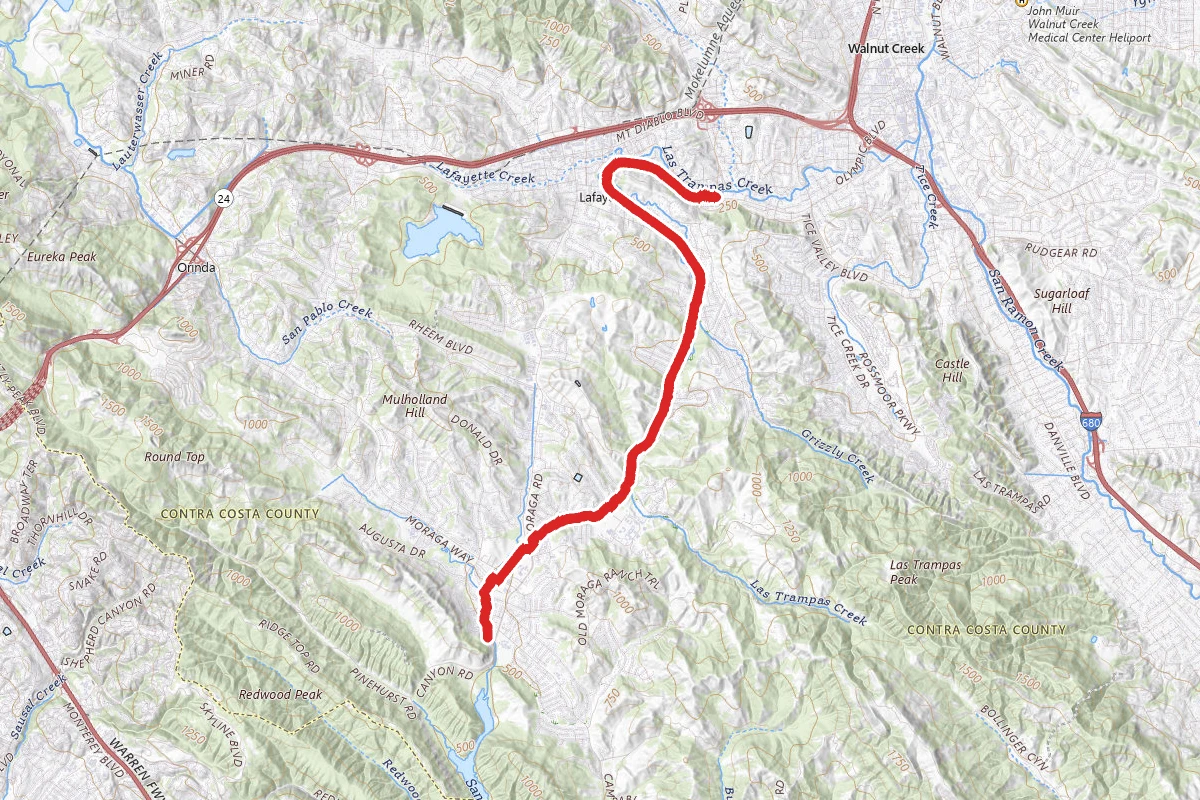 Lafayette Moraga Regional Trail via Olympic Boulevard