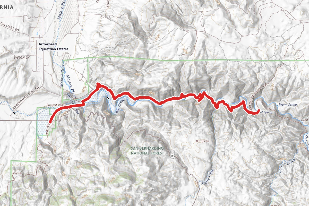 Deep Creek Hot Springs to PCT