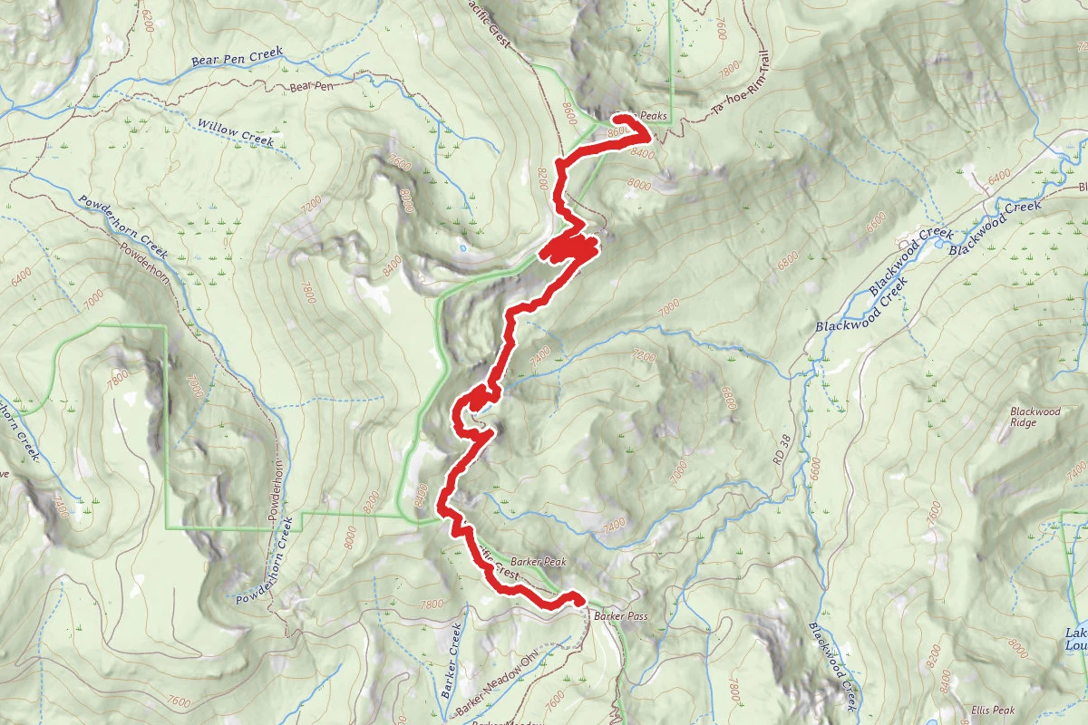 Barker Pass to Twin Peaks