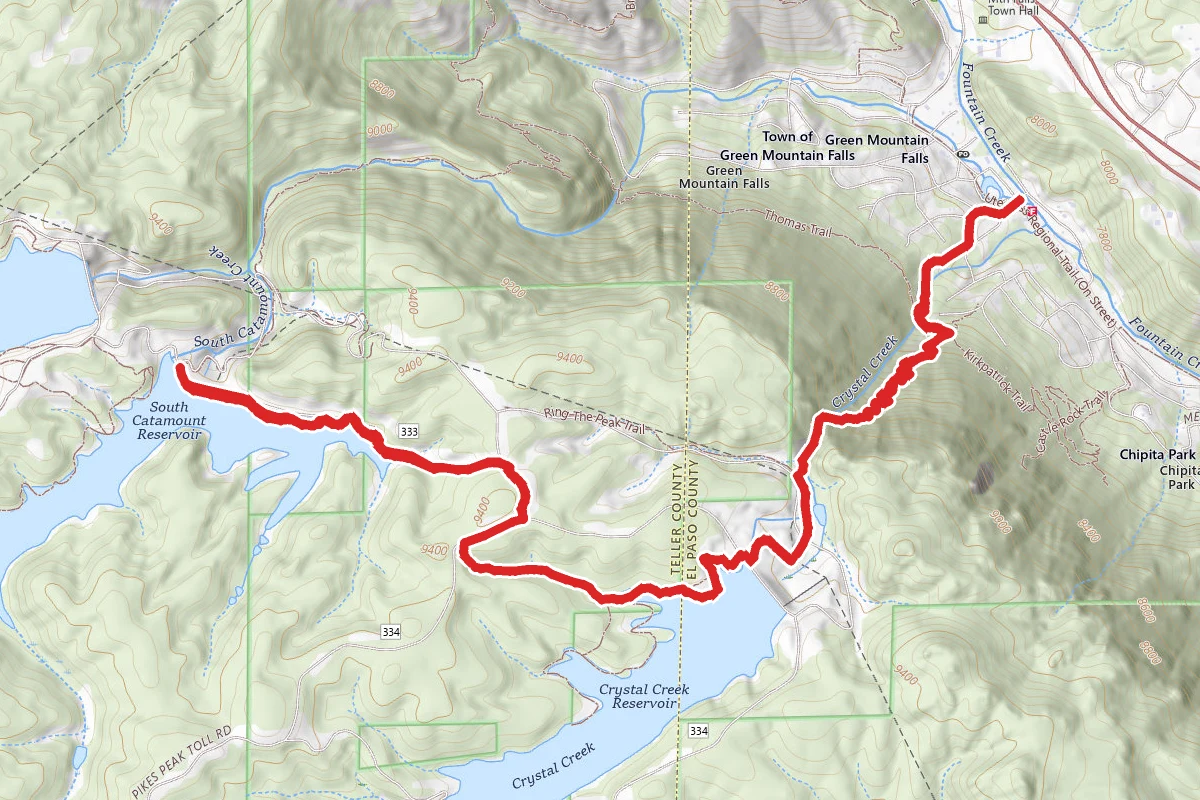 Crystal Falls to Catamount Reservoir