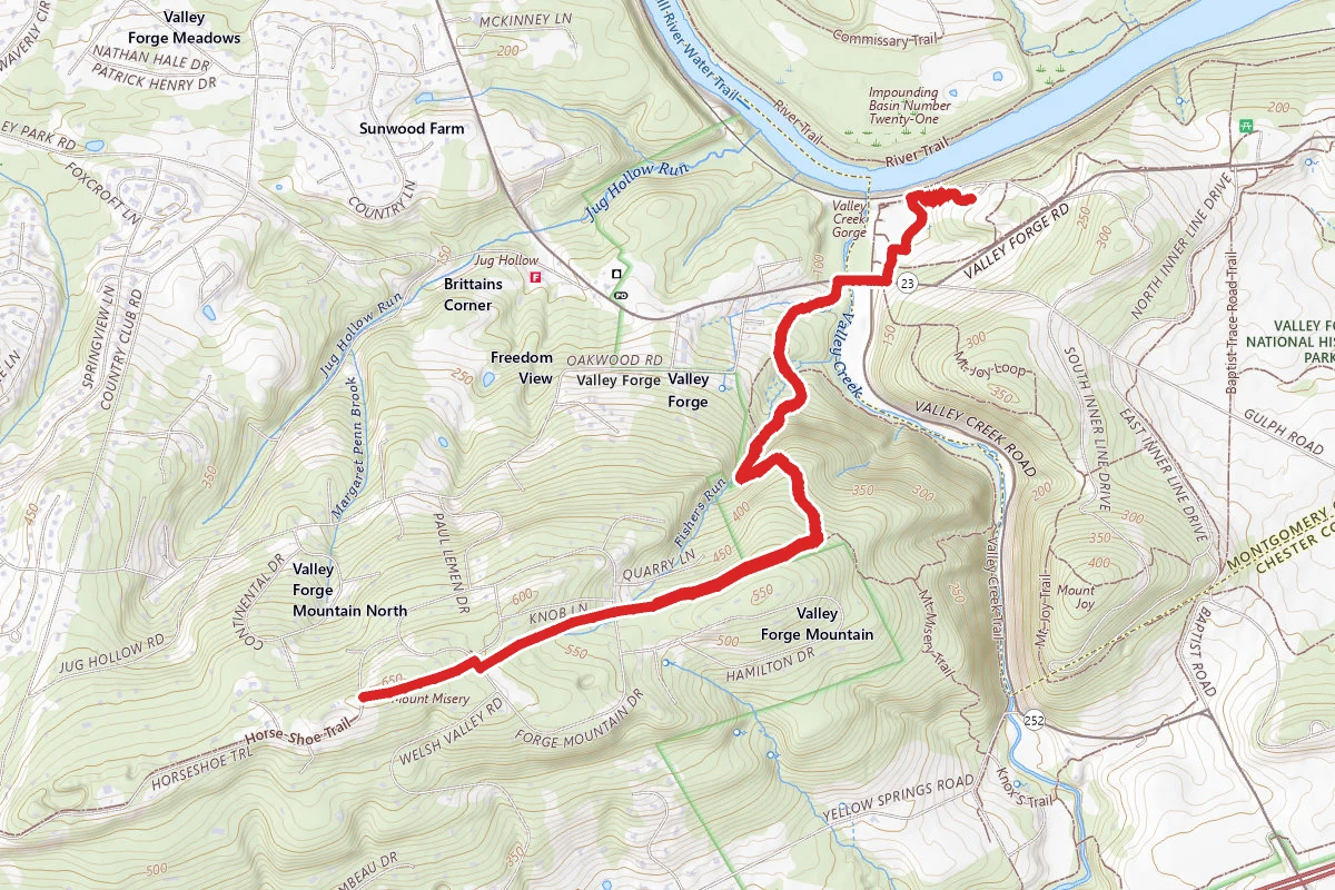 Horse Shoe Trail from Valley Forge