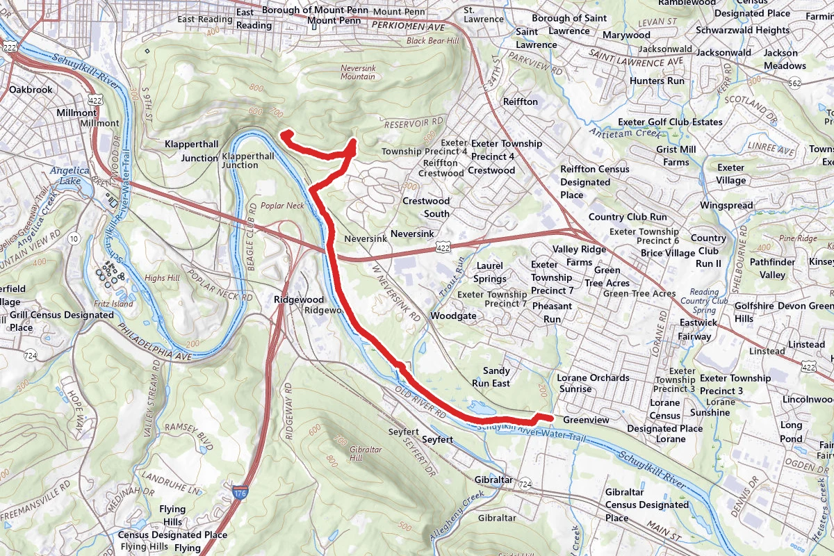Exeter River Trail to Neversink South Trail Overlook