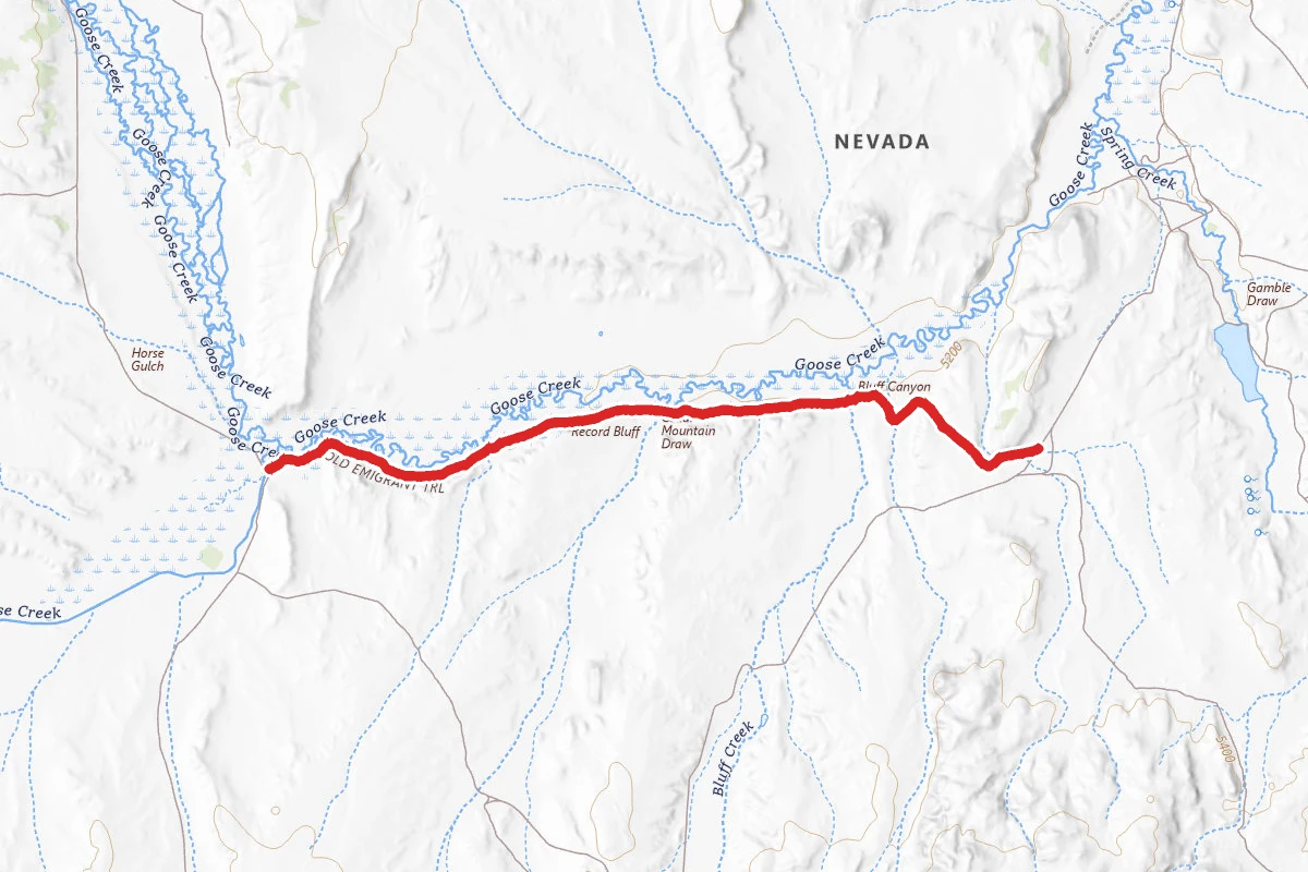 Old Emigrant Trail route map