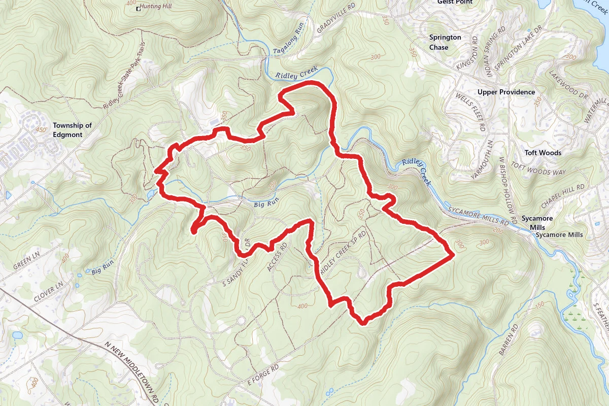 Ridley Creek State Park White to Yellow Trail Loop
