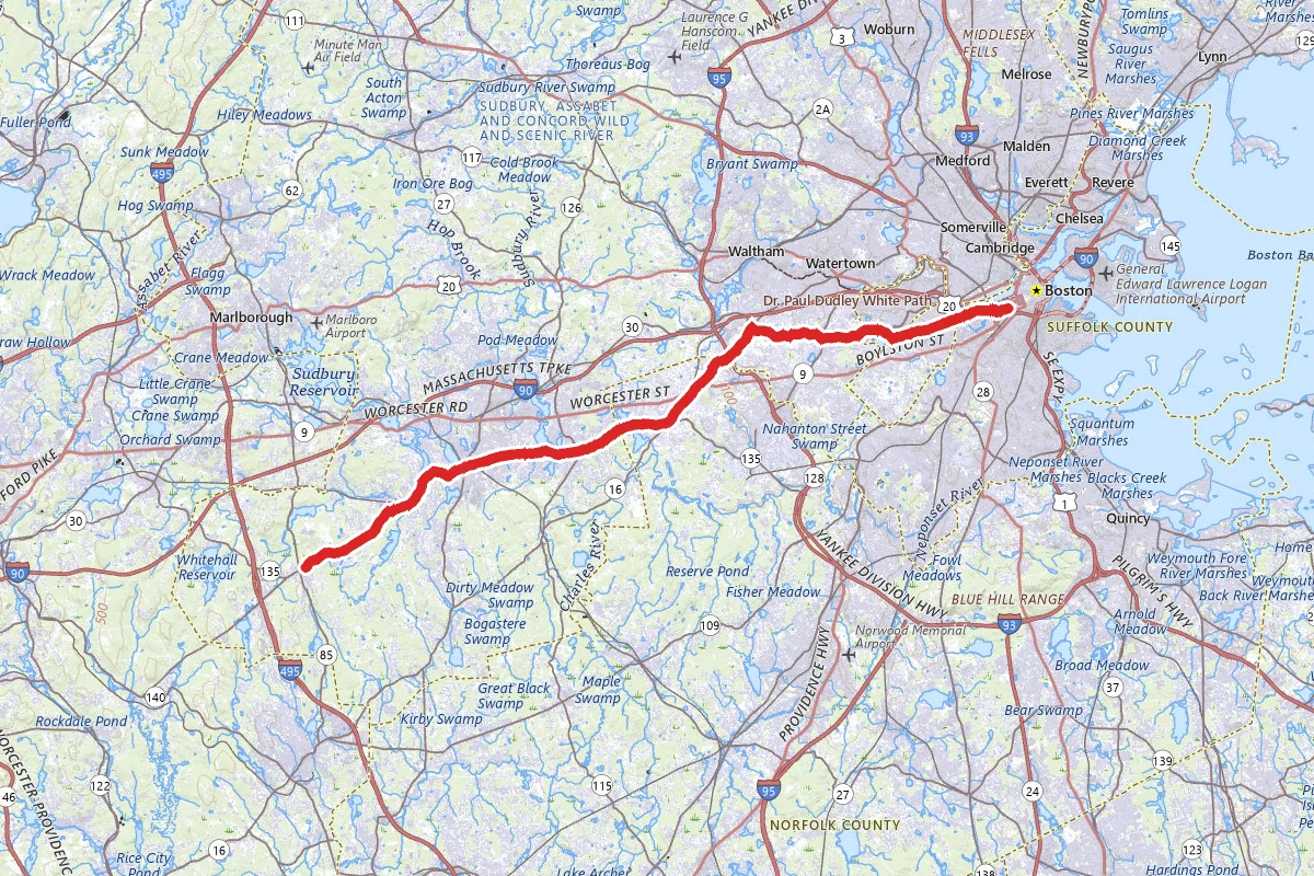 Boston Marathon Route