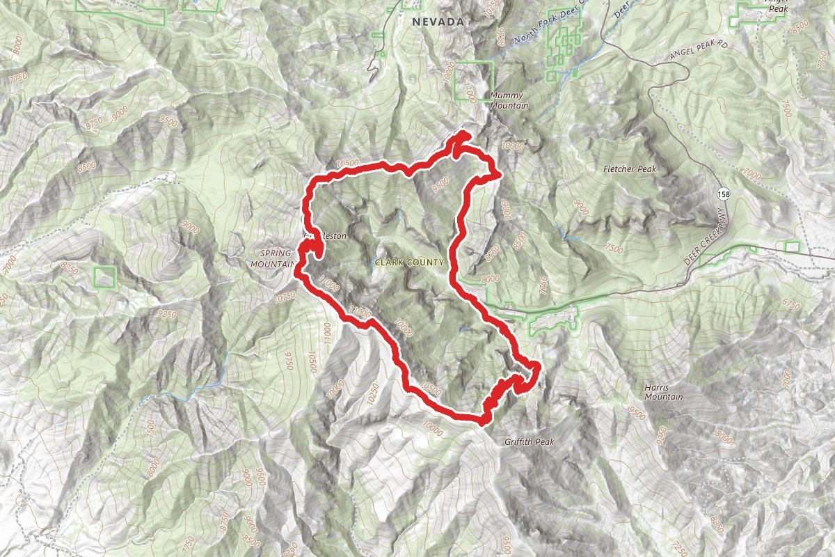Mount Charleston North to South via Trail Canyon