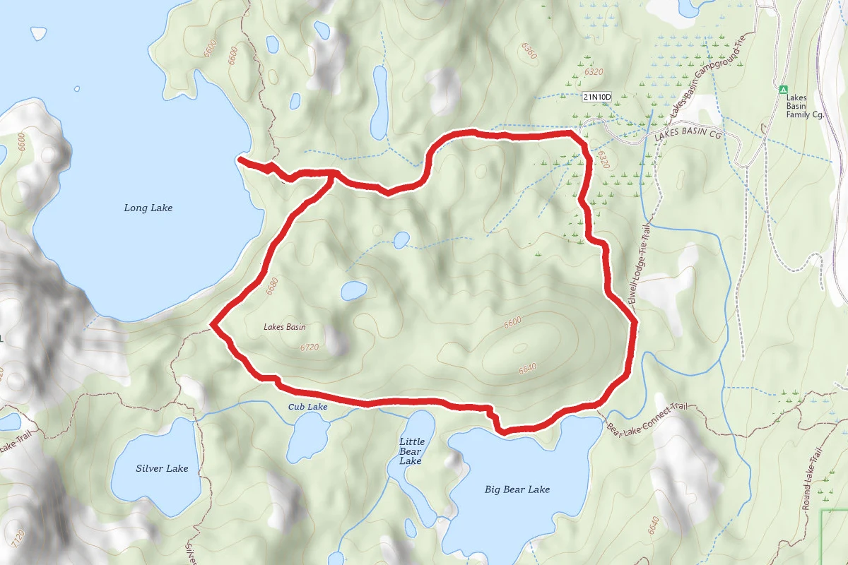 Lakes Basin Trail to Long Lake and Big Bear Lake