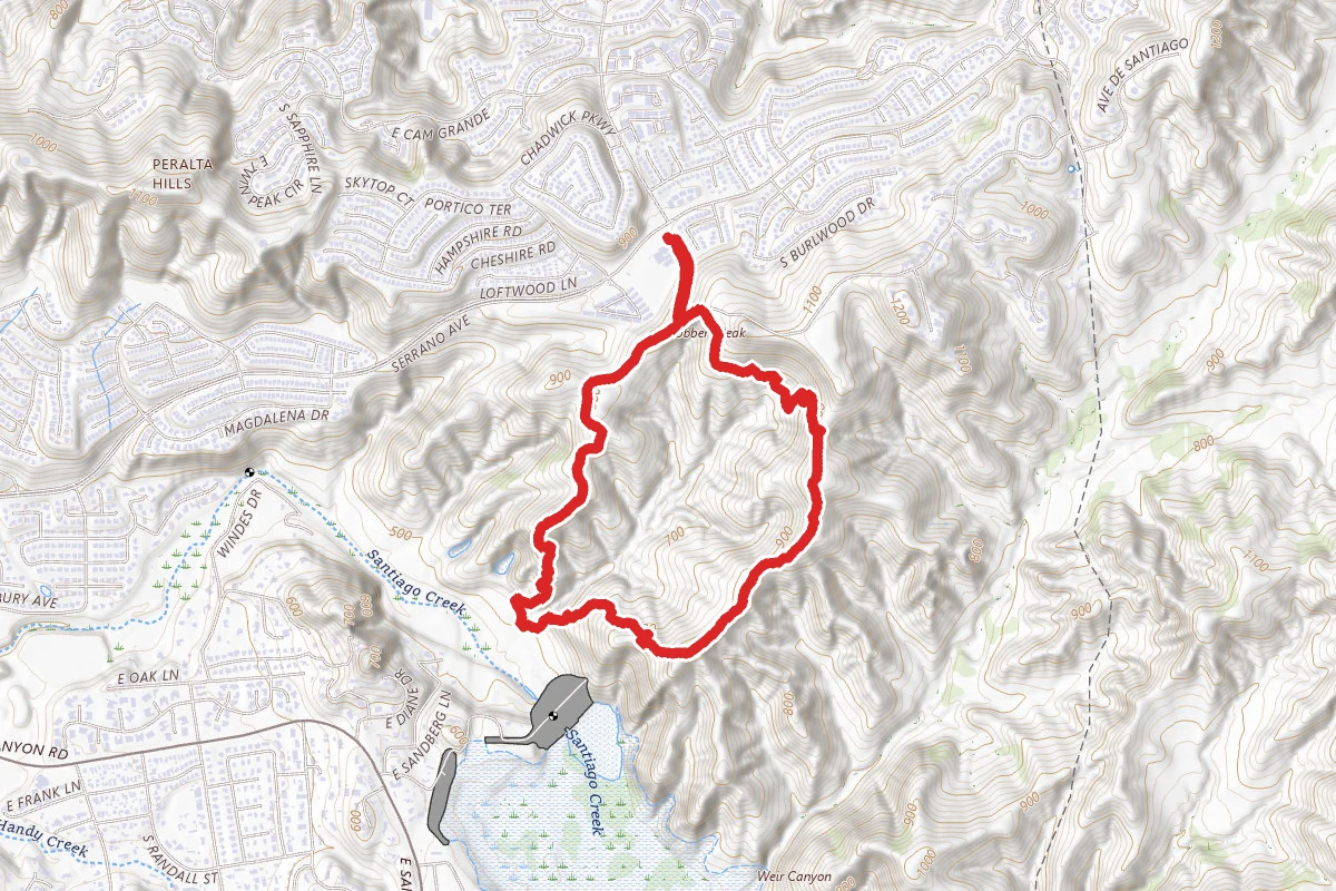 Anaheim Hills, Barham Ridge and Mountain Goat, Hawk, Oak