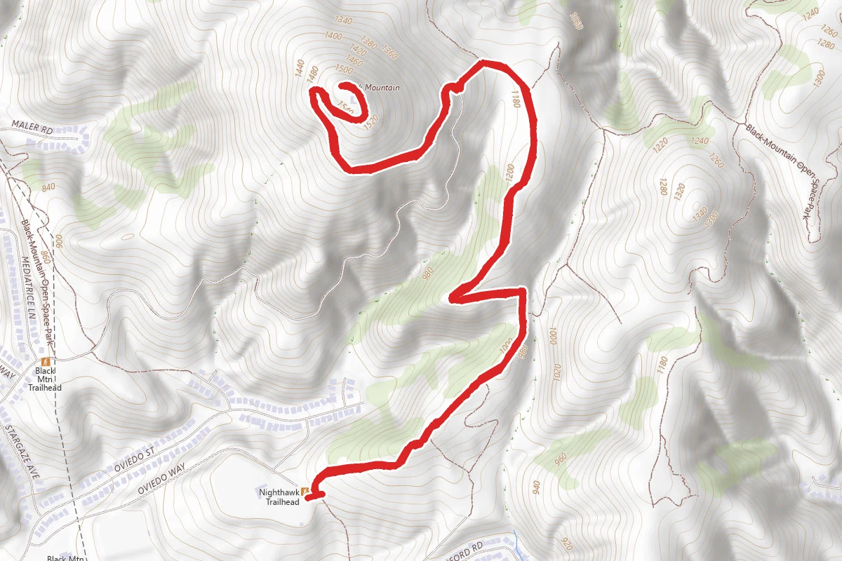 Nighthawk Trail to Black Mountain Summit