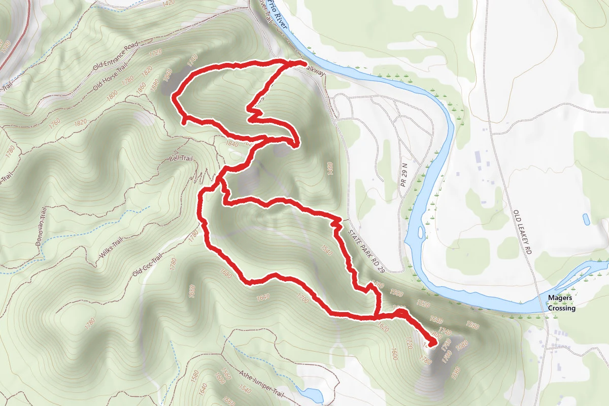 Old Baldy, Foshee, Bridges, and Crystal Cave Trails Loop