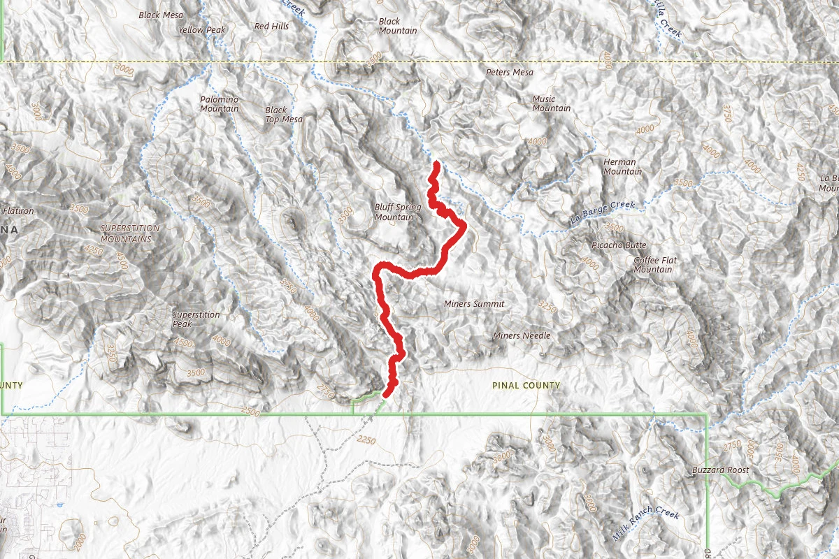 Bluff Spring Trail to Dutchman Trail to Charlebois Canyon and Le Barge Springs