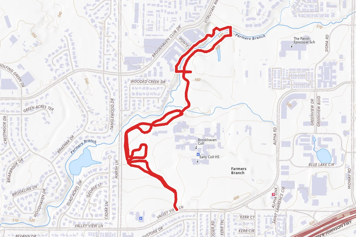Vitruvian Park and Brookhaven Running Track Loop