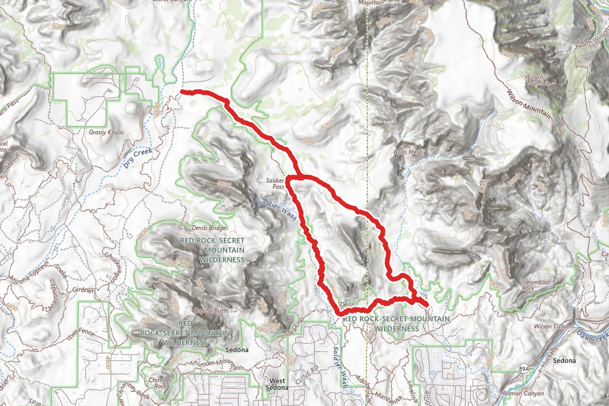 Brins Mesa Trail To Jordan Cibola Pass Trail