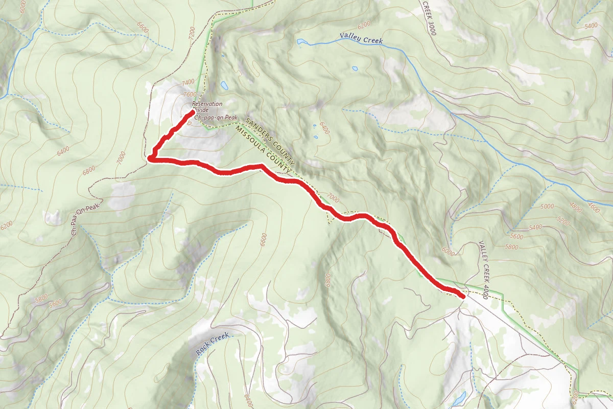 Reservation Divide Trail #98 to Ch-paa-qn Peak