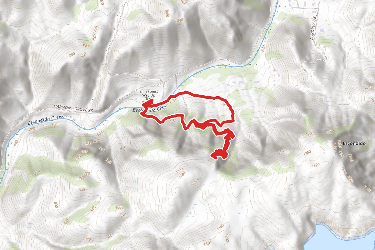 Way Up Trail to Harmony Grove Overlook