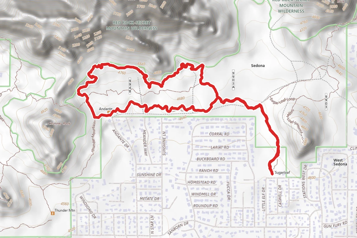 Thunder Mountain to Andante Loop