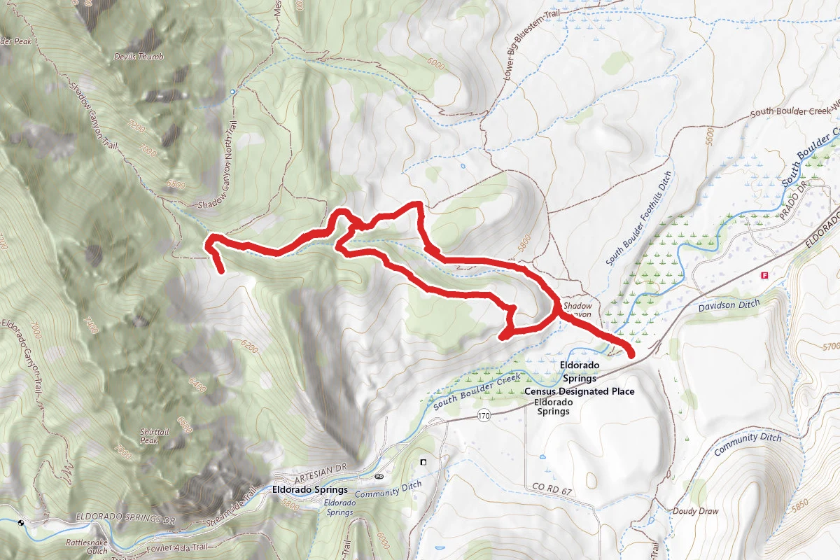 Mesa, Homestead, Shadow Canyon, and Towhee Loop