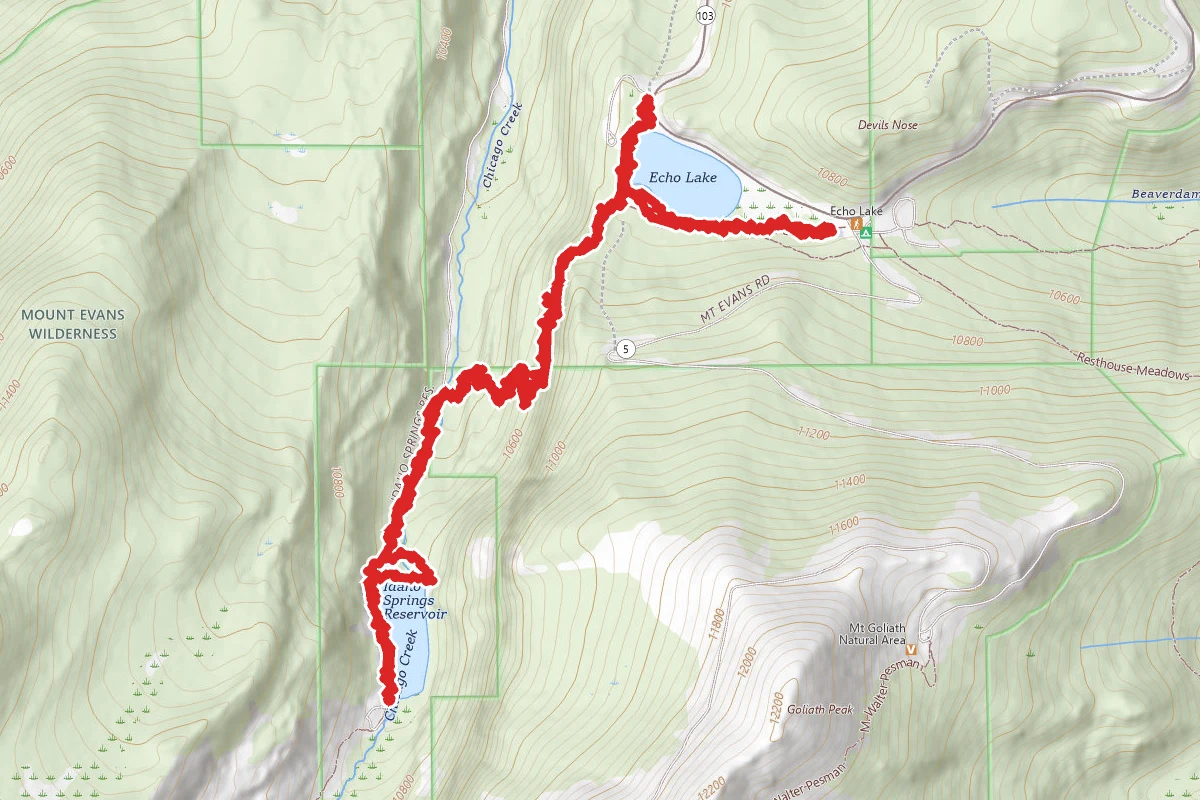 Echo Lake to Idaho Springs Reservoir