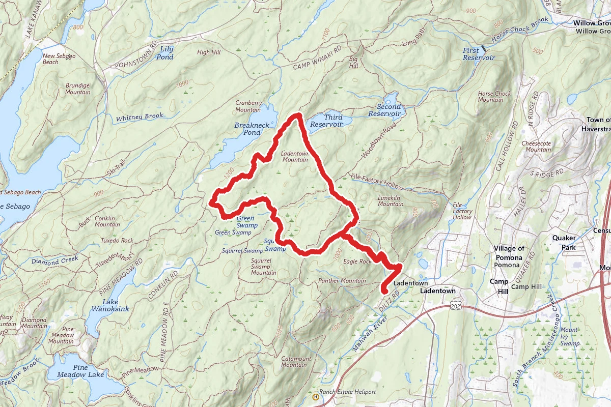 Breakneck Ridge via Diltz Road and Red Arrow Loop