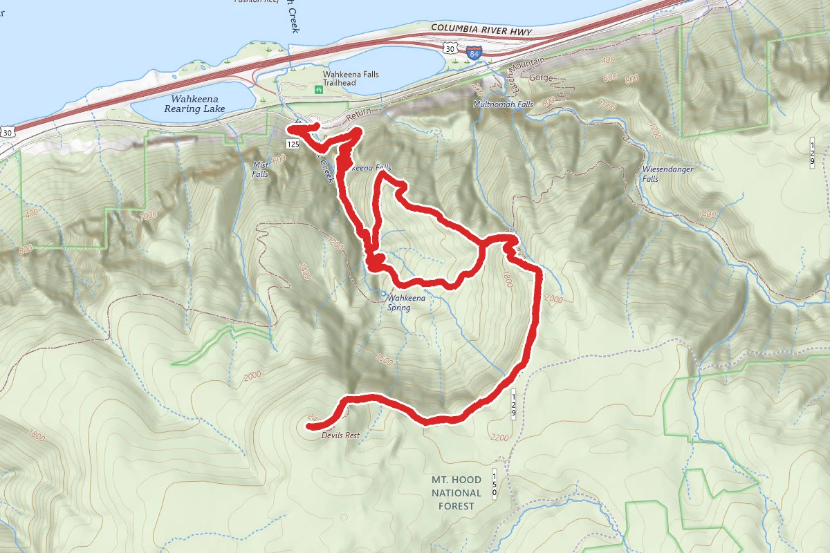 Wahkena Trail Loop to Devil's Rest