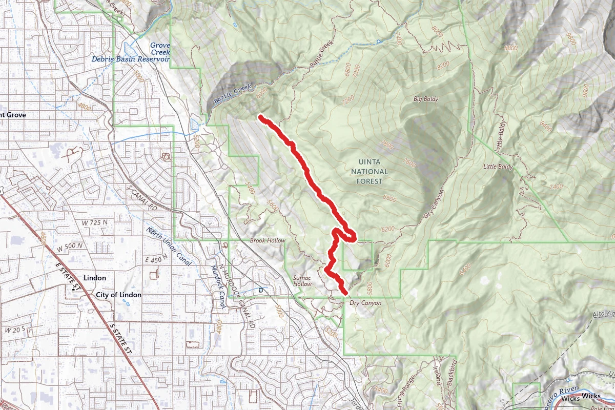 Battle Creek Lookout and Curly Springs via Bonneville Shoreline Trailhead