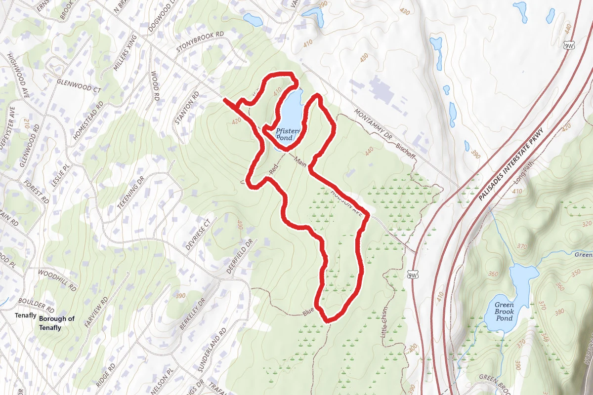 Tenafly Nature Center Red, Yellow and White Trail Loop