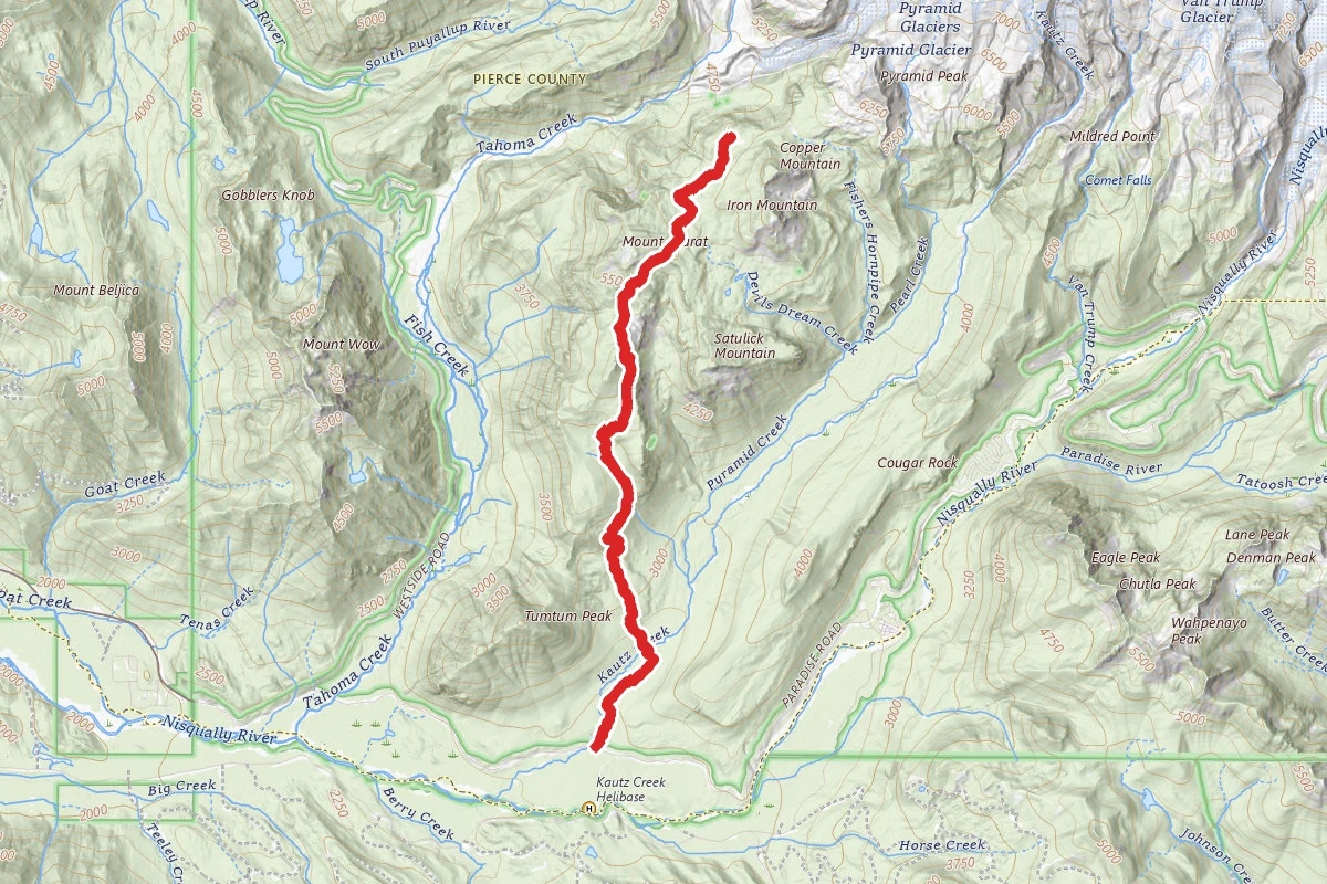Kautz Creek Trail to Mirror Lakes