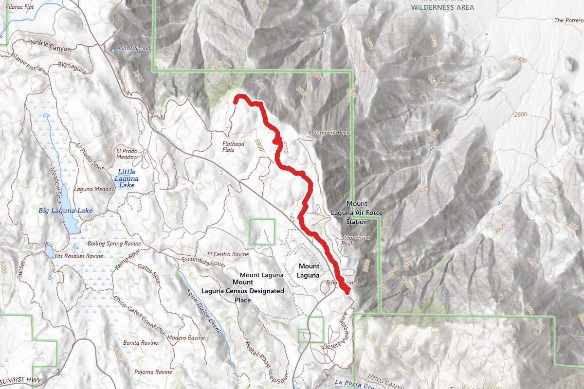 Pacific Crest Trail to Mount Laguna and Foster Point