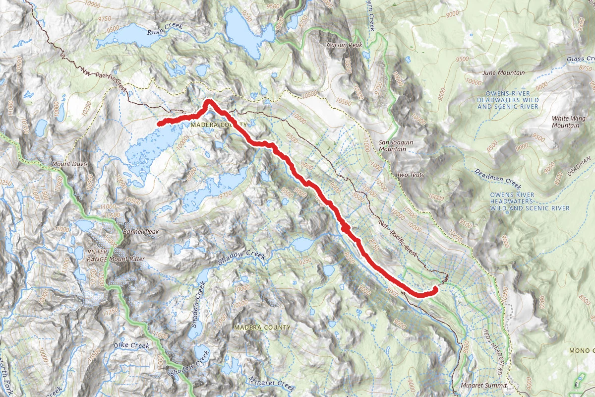 Agnew Meadows to Thousand Island Lake