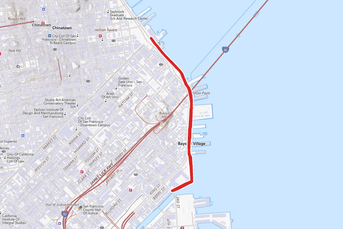 The Embarcadero to Oracle Park and McCovey Cove