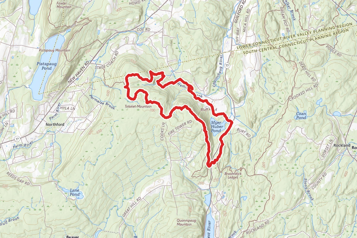 Mattabesett Trail to Lone Pine Trail Loop