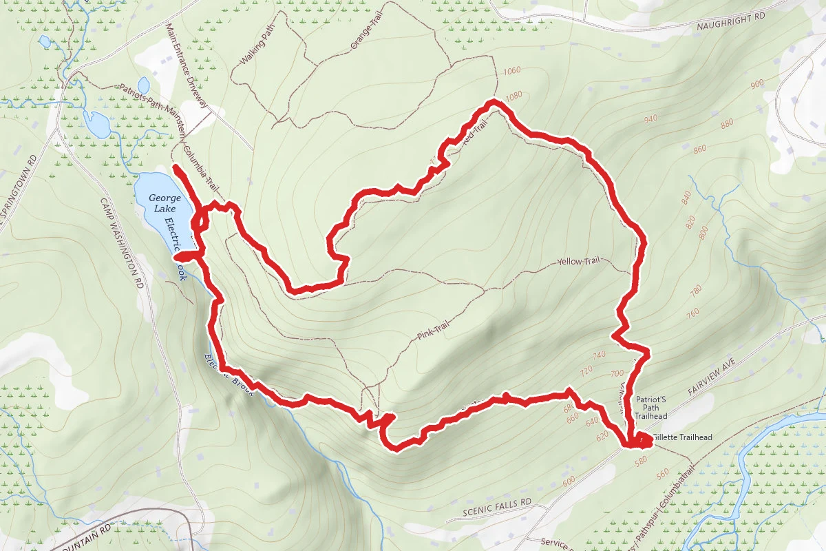 Highland Cut Trail (Red) and Patriots' Path Trail Loop