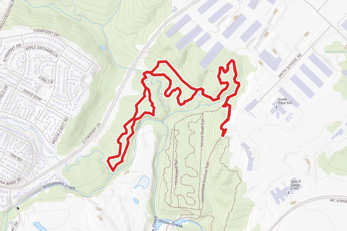 Williamson Creek Overlook Trail via Flint Rock Loop