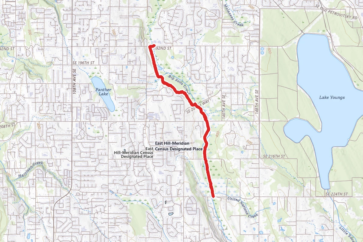 Soos Creek Trail via Boulevard Lane Park
