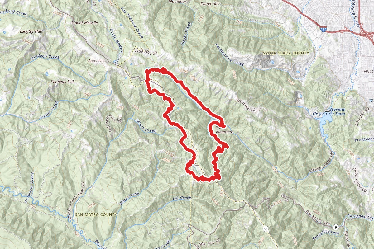Ridge Trail, Peters Creek, and Canyon Trail Loop