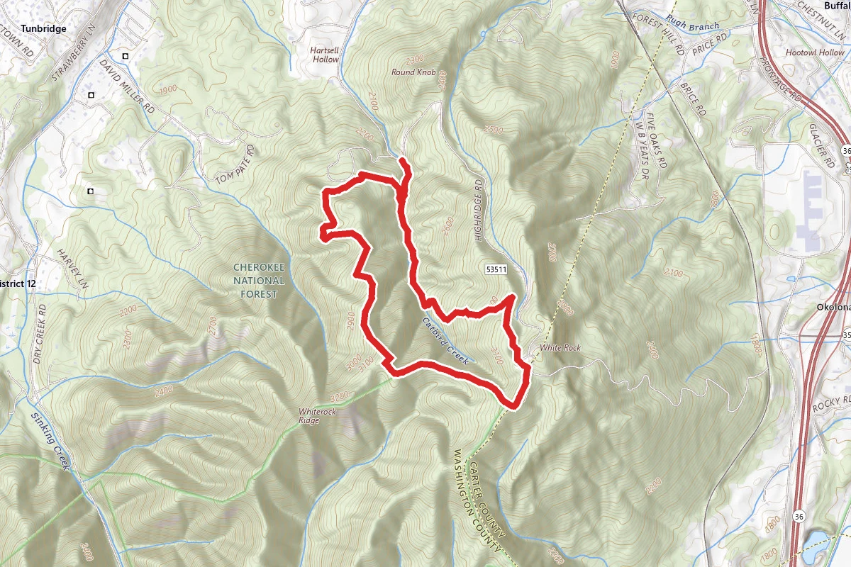 White Rock, Fork Knob, Hartsell Hollow