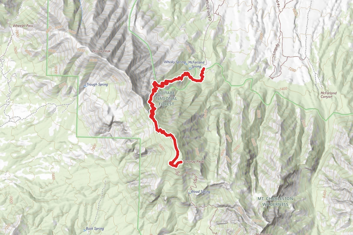 Bonanza Peak via Spring Mountain Divide Trail